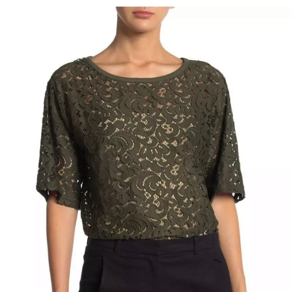 BOGO Olive Pleione Lace top